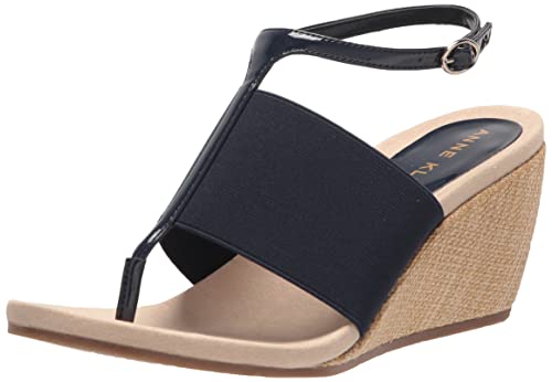 Anne Klein Ivanna Sandalias de cuña para mujer, marino, 43 EU