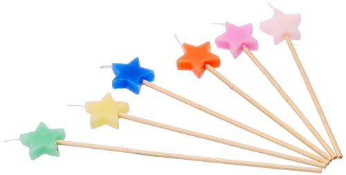 Meri Meri Star Birthday Candles for Cake (Pack of 6), Unscented, Fun Birthday Ca