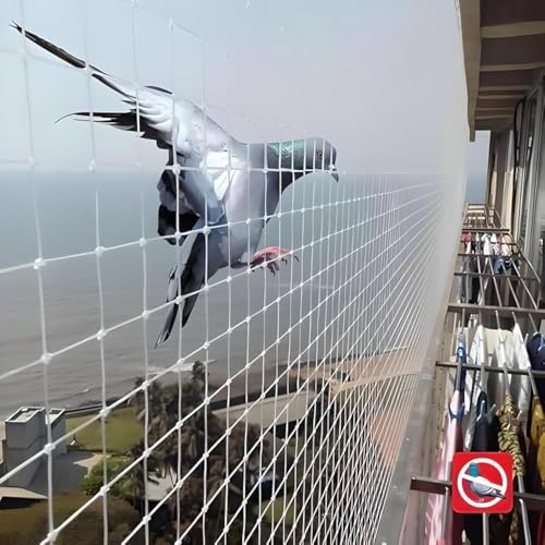 Essoti UV Stabilized Anti Bird Net Pigeon Net (9 X 12ft)-25mm Hole Size with Attached Corner Ropes & Installation Kit/Si...