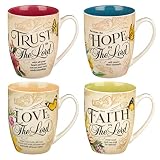 Christian Art Gifts Novelty Floral Ceramic Scripture Coffee