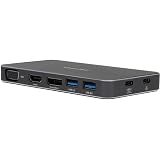 VisionTek VT210 Dual Display USB-C Docking Station with Power Passthrough – DP, HDMI, VGA, 2X USB-A, 1x USB-C for Windows, Mac, Chromebook, Ipad - 901525