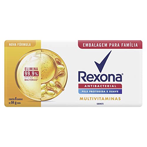 (R$ 8,41 +por- / REC) Kit 6 un. Sabonete Rexona Barra Multivitaminas 84g
