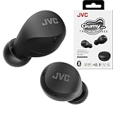 JVC Compact and Lightweight Gumy Mini True Wireless Earbuds Headphones, Long Battery Life (up to 23 Hours), Sound with Neodymium Magnet Driver, Water Resistance (IPX4) - HAA6TB (Black)