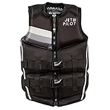 Jetpilot Men's Armada Neoprene Coast Guard Approved Life Jacket PFD (Black, Medium)