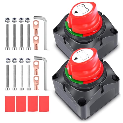 Nilight Interruptor de Batería On/Off 275 A, 12/24/48 V, Paquete de 2, para Camión y Remolque, 90203B