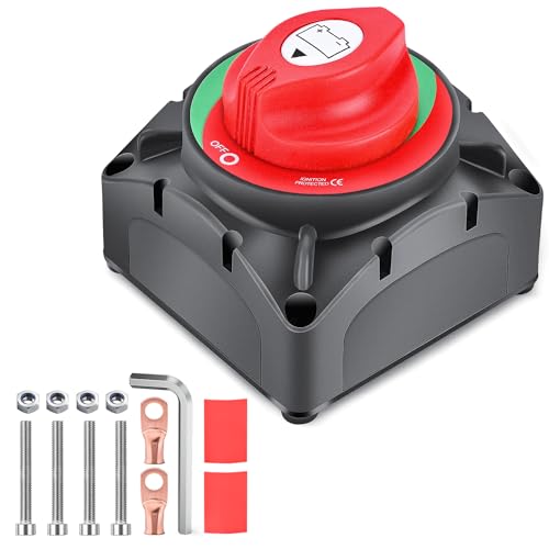 Nilight - Interruptor de batería de encendido y apagado, 12 V, 24 V, 48 V, 600 A, batería de alta resistencia, corte de energía, interruptor maestro=