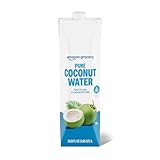 Amazon Fresh, 100% Pure Coconut Water Original, Not from Concentrate, 33.8 Fl Oz