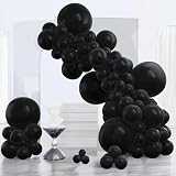 PartyWoo Black Balloons 140pcs Different Sizes of 18 12 10 5 Inch | Balloons for Baby Shower Birthday Graduation Casino Gamin