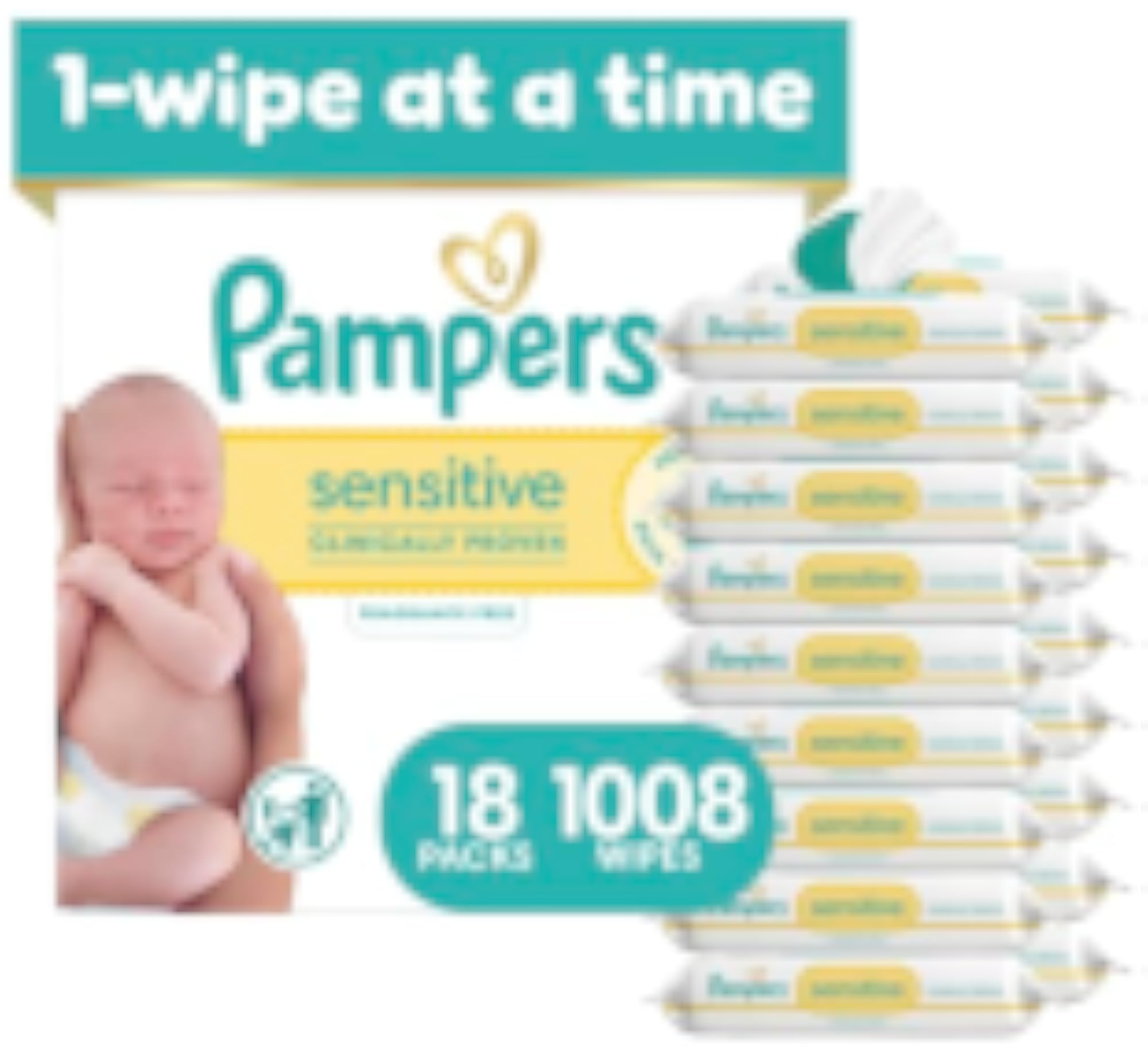 Pampers Sensitive Baby Wipes Clinically Proven Fragrance Free Unscented