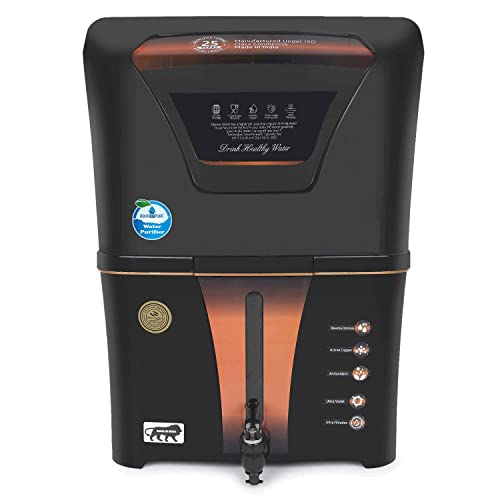 AQUA D PURE 4 in 1 Copper RO Water Purifier with 10 Stage Purification Filtration, UV, UF, TDS Adjuster and 12 Liter Lar...