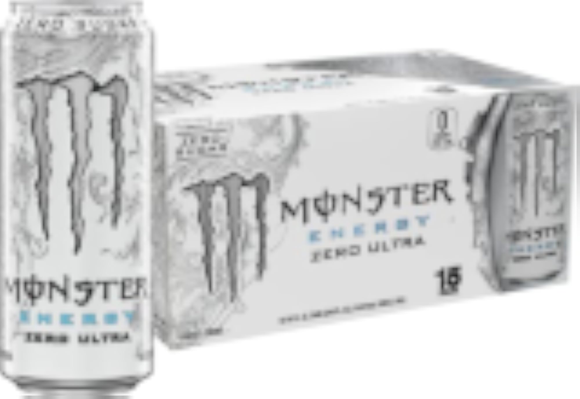 Monster Energy Zero Ultra Sugar Free Energy Drink 16 Ounce Pack of 15