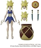 Boss Fight Studio Dr. Stone Kohaku Action Figure – Highly Articulate Collectible Figurine with Accessories Including Alternate Heads and Hands, Knives, Shield, and Water Barrel – 4” Scale