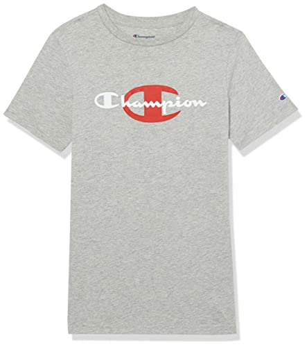 Champion T-Shirt Garçon, Oxford Grey Heather C & Script Large, 7