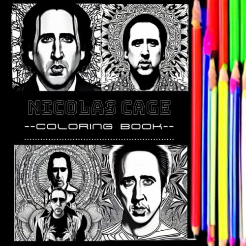 Unofficial Nicolas Cage novelty coloring book