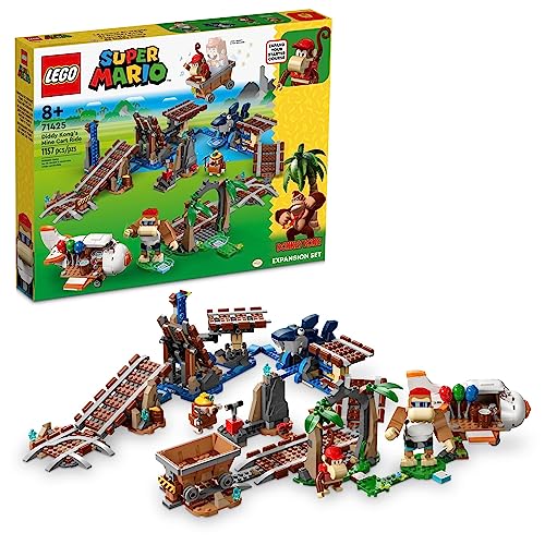 LEGO Set de Juguetes de construccion Super Mario 71425 Set de Expansión: Vagoneta minera de Diddy Kong 1157 Piezas