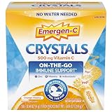 Emergen-C Crystals, On-the-Go Emergen-C Immune Support Supplement with Vitamin C, B Vitamins, Zinc and Manganese, Orange Vitality - 56 Stick Packs