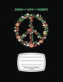 Peace Love Veggies Dual Design Notebook Half Graph 5X5 And H