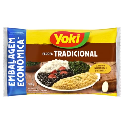 Farofa de Mandioca Tradicional Yoki Pacote 800g Embalagem Econômica
