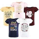 Hudson Baby Unisex Baby Short Sleeve T-Shirts, Girls World, 12-18 Months