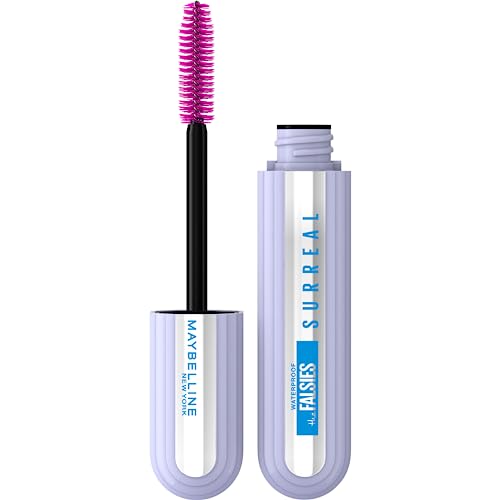Maybelline The Falsies Surreal Extensions Máscara de Pestañas, Voluminizadora a Prueba de Agua, Larga Duración hasta 24 Horas, con Cepillo de Hélice, Color Negro