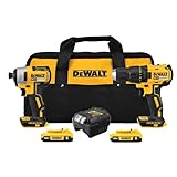 DEWALT 20V MAX Cordless Drill and Impact Driver, Power Drill Brushless 2-Tool Power Tool Combo Kit, Includes 2 Batteries, Charger and Bag (DCK277D2)