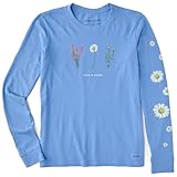 Life Is Good Women S Detailed Wildflowers Long Sleeve Crushe