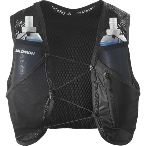 Salomon Active Skin 4 Unisex Running Hydration Vest Hiking Trail With Flasks Included, Precision Fit, 4L, and Optimized Storage