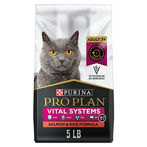 Purina Pro Plan Vital Systems Salmon and Rice Formula Senior Cat Food Dry 4-in-1…