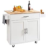 Vevor Kitchen Island Cart With Solid Wood Top 35 4 Width Mob