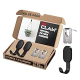 3M CLAW 25 lb. 2 Drywall Black Hooks & 2 Extra Picture Hangers, Heavyweight Hanging Solution for Backpacks, Jackets, Pictures and Room Decor, Cute Wall Hooks - 4 Pack