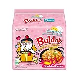 Samyang Buldak Spicy Ramen, Hot Chicken Ramen, Korean Stir-Fried Instant Noodle, Carbonara, 1 Bag with 5 Pack