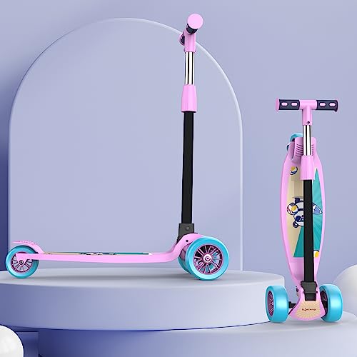 Lifelong LLKS03 Foldable Kick Skating Cycle| Skate Scooter for Kids(Max User Weight: 50Kg) Kids Scooter (Pink