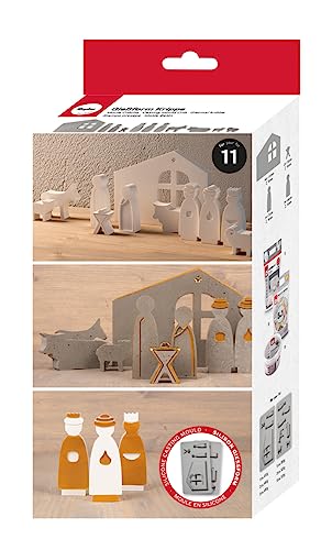 Rayher Moldes silicona figuras Belén Navidad, 2 ud, 11 formas, manualidades, 361