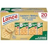 Lance Sandwich Crackers, Captain's Wafers Cream Cheese and Chives, 20 Packs, 6 Sandwiches Each