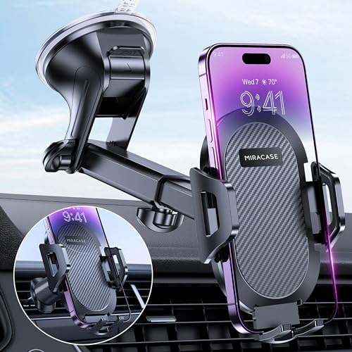 miracase [4 en 1 2025 Support Téléphone Voiture [Militaire Ventouse & 360° Rotat