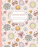 Composition Notebook: Pretty Pink Retro Aesthetic | Wide Ruled | 110 Pages