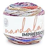 Lion Brand Yarn Mandala Impressions Bulky Yarn Very Berry 1