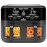 Chefman 6 Quart Dual Basket Air Fryer Oven With Easy View Wi
