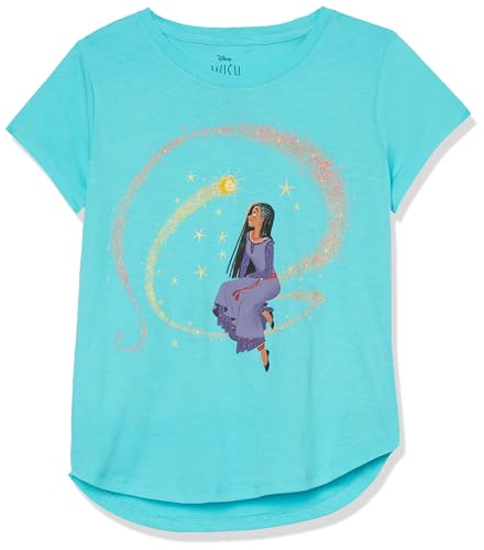 Disney T-shirt à manches courtes pour filles Wish Movie Asha & Star Tailles 2-16