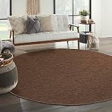 Nourison Home Practical Solutions Mocha 8' x Round Area Rug - Easy Clean, Non Shedding, Bed Room, Living Room, Dining Room, Kitchen (8' x Round)