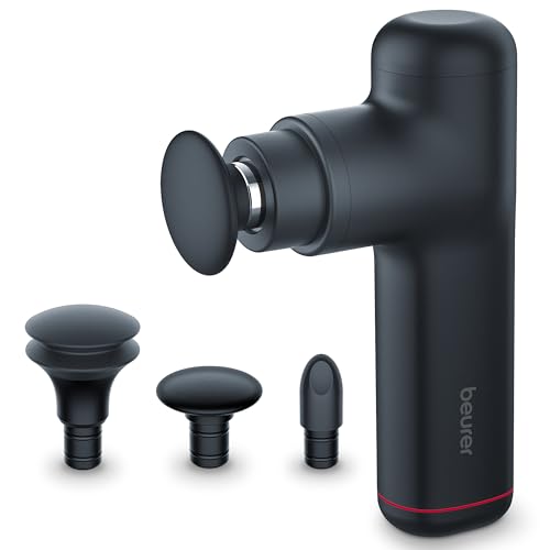 Beurer MG 79 Massage Gun Sensitive, pistola de masaje compacta con 3 accesorios, suave masaje de puntos gatillo para zonas sensibles del cuerpo, práctico masajeador muscular con 3 niveles de