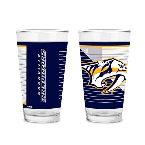 Rico Industries NHL Hockey Nashville Predators - Vasos de pinta de 16 onzas con 