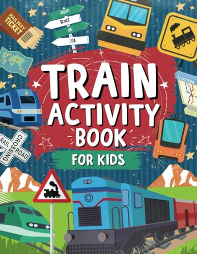 Train Activity Book For Kids cover