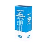 Amazon Basics Disposable Clear Plastic Cutlery Premium Quali