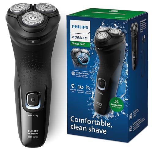 Philips Norelco Shaver 2400, Afeitadora eléctrica inalámbrica recargable con recortadora emergente, X3001/90