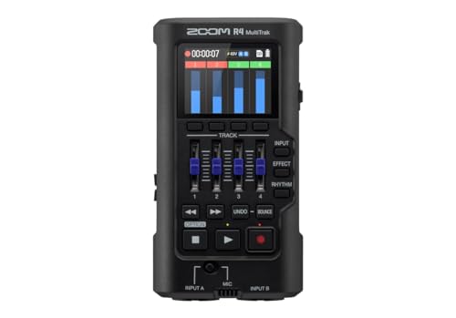 Zoom R4 Enregistreur 4 pistes en 32 bits avec bounce stéréo, 6 entrées XLR + 2 e