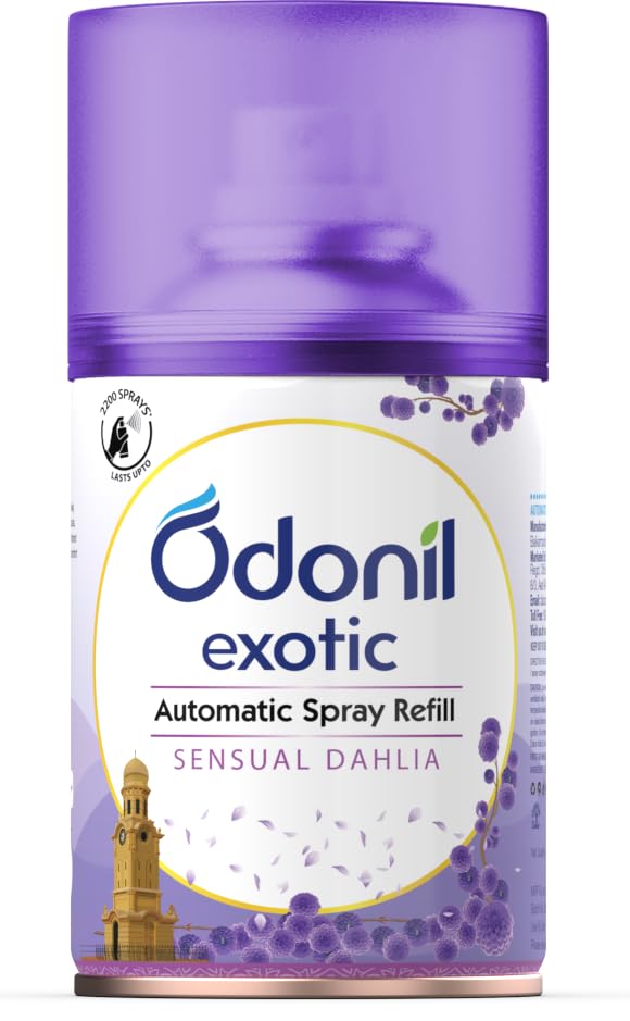 DABUR Odonil Exotic Automatic Spray - 225Ml |Sensual Dahlia |2X Long Lasting |Fits all Machines