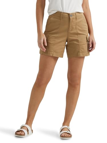 Lee Women's Ultra Lux Comfort with Flex-to-Go Cargo Short Settler Tan 8