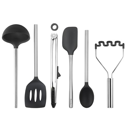 Tovolo 1000257 - Juego de utensilios S/6-negro, silicona, negro