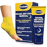 Dr. Scholl's Rough, Dry Foot Renewal Ultra Overnight Treatment with Overnight Foot Cream 3oz with Aloe, Coconut Oil & Urea and Heel Sleeve Socks, Deeply Moisturize & Soften Feet, Dermatologist Tested